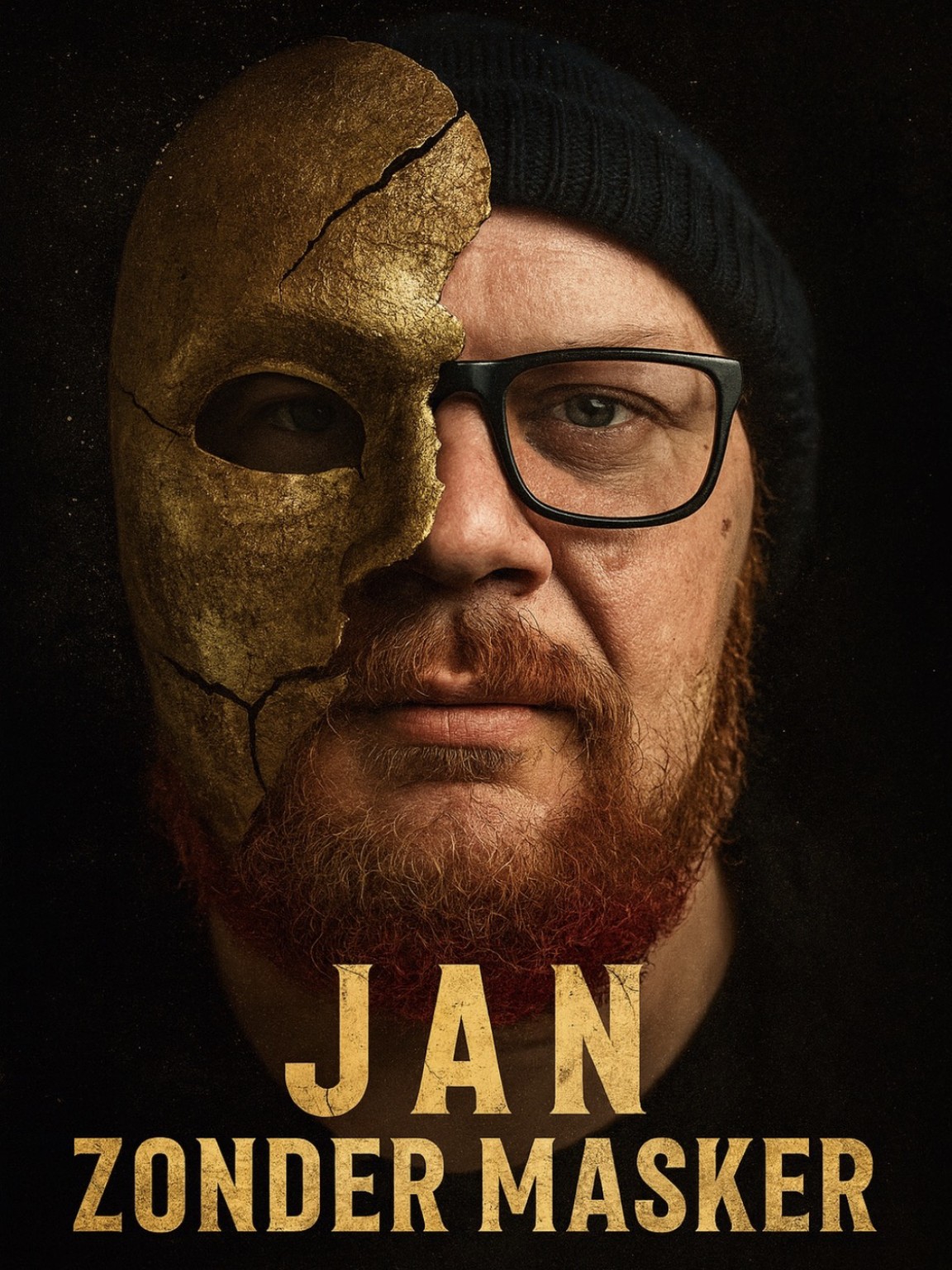 Jan zonder masker: Jan van Dam met een half gouden masker